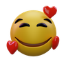3d smiling face with hearts emoji emoji