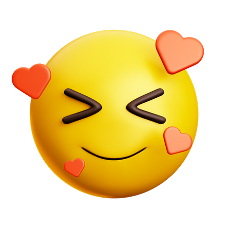 Smiling Face With Hearts And Tight Eyes  3D Icon