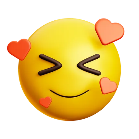 Smiling Face With Hearts And Tight Eyes  3D Icon