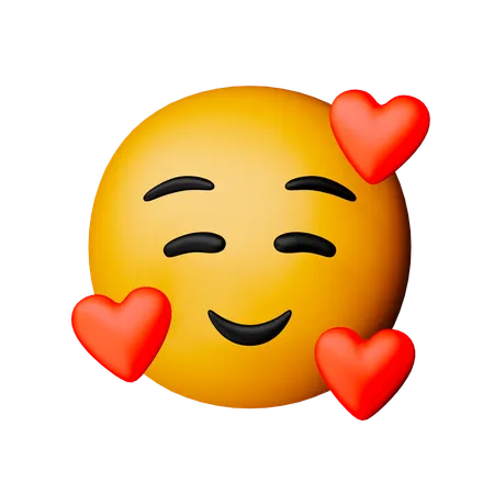 Smiling Face With Hearts Emoji  3D Icon