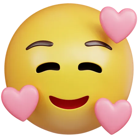 Smiling Face with Hearts Emoji  3D Icon
