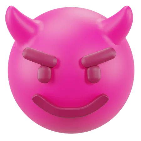 Smiling Face with Horns  3D Icon