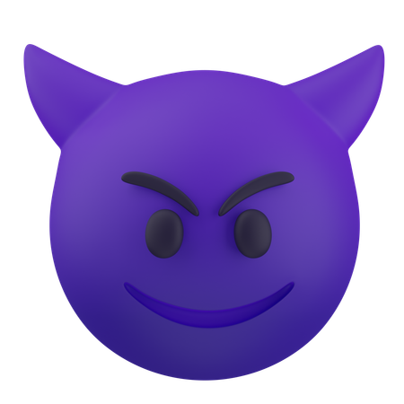 Smiling Face with Horns  3D Icon