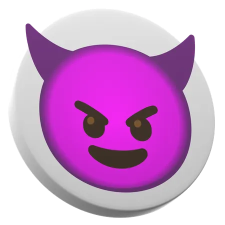 Smiling Face With Horns  3D Icon