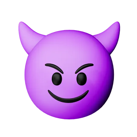 Smiling Face With Horns Emoji  3D Icon