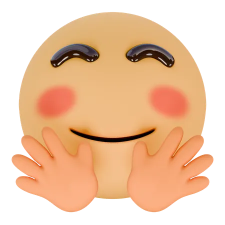 Smiling face with open hands  3D Icon
