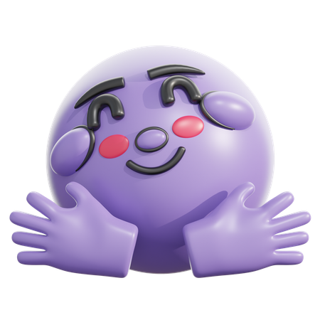 Smiling face with open hands  3D Icon