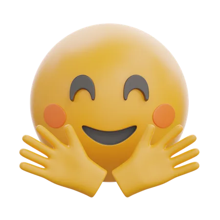 Smiling Face With Open Hands  3D Icon