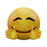 graphics of smiling face with open hands emoji