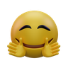 3ds of smiling face with open hands emoji