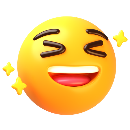 Smiling face with open mouth and close eyes  3D Icon