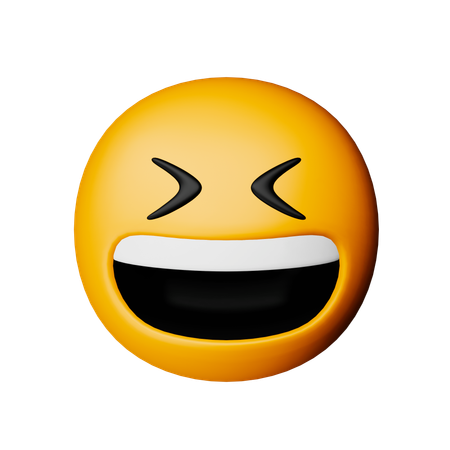 Smiling Face With Open Mouth and Tightly Closed Eyes  3D Icon