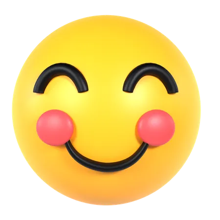Smiling Face With Smiling Eyes 3 D Illustration 3D Icon