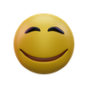 3d smiling face with smiling eyes emoji logo