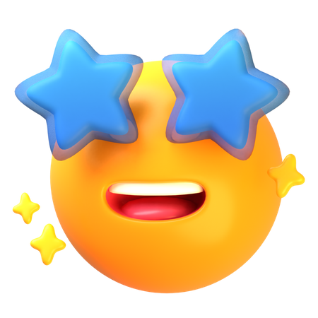 Smiling face with star eyes  3D Icon