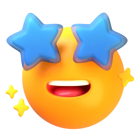 Smiling face with star eyes  3D Icon