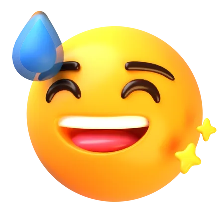 Smiling face with sweat  3D Icon