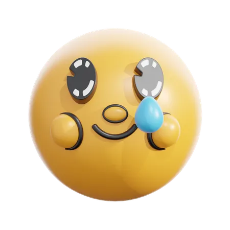 Smiling face with tear  3D Icon