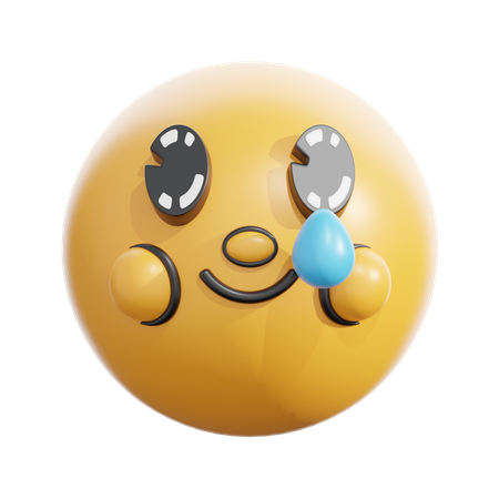 Smiling face with tear  3D Icon