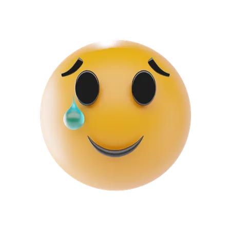 Smiling Face With Tear  3D Icon