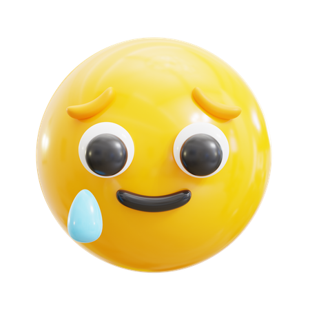 Smiling Face With Tear  3D Icon