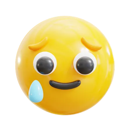 Smiling Face With Tear  3D Icon