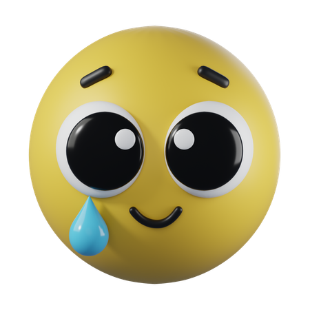 Smiling Face With Tear Emoji  3D Icon