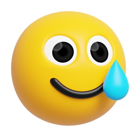 Smiling Face with Tear Emoji  3D Icon