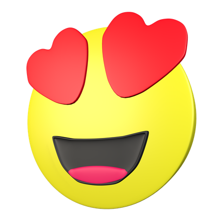 Smiling Face Wth Heart Shaped eyes  3D Icon