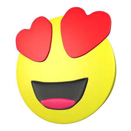 Smiling Face Wth Heart Shaped eyes  3D Icon