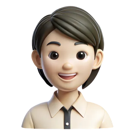 Smiling Female Avatar  3D Icon