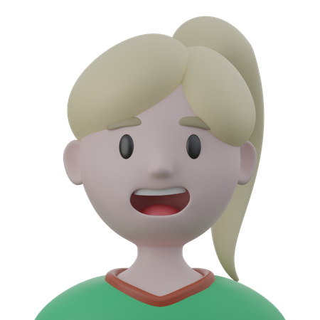 Smiling Girl  3D Icon