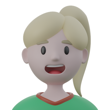 Smiling Girl 3D Icon