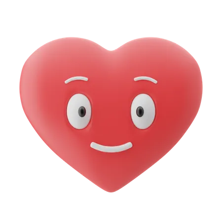 Smiling Heart Expression 3 D Illustration 3D Emoji