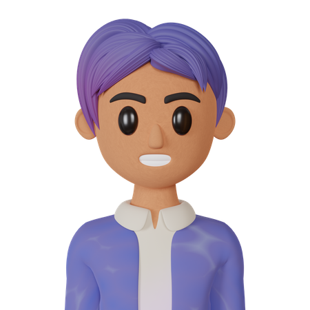 Smiling male 3D Illustration  3D Icon