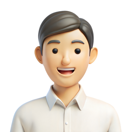 Smiling Male Avatar  3D Icon