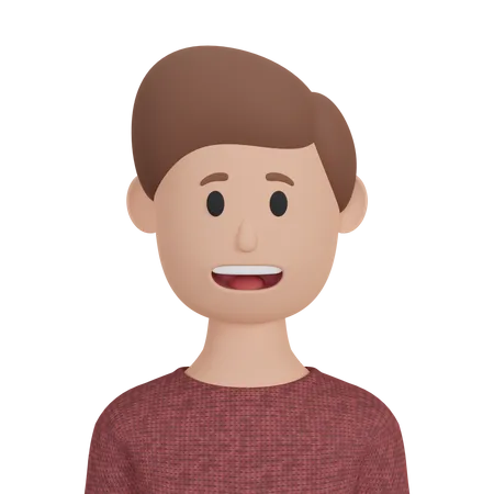 Smiling man  3D Illustration