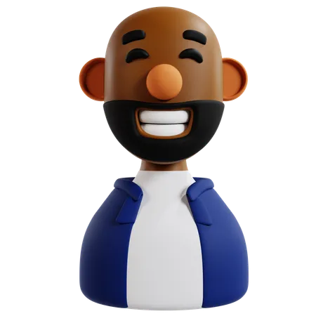 Smiling Man Avatar Character  3D Icon
