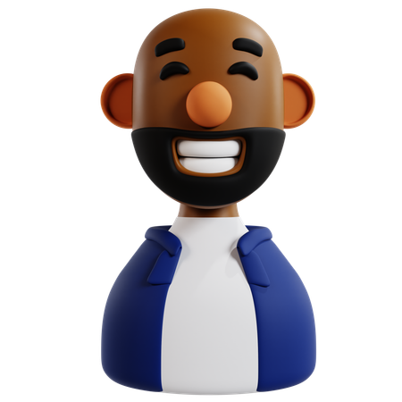 Smiling Man Avatar Character  3D Icon