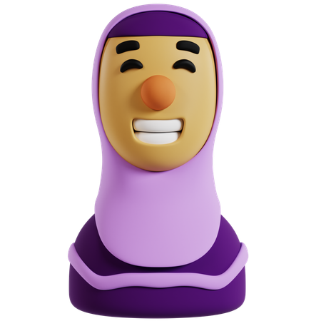 Smiling Muslimah Avatar  3D Icon