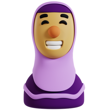 Smiling Muslimah Avatar  3D Icon