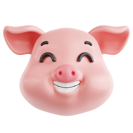 Smiling Pig  3D Icon