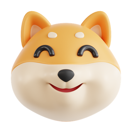 Smiling Shiba Inu  3D Icon