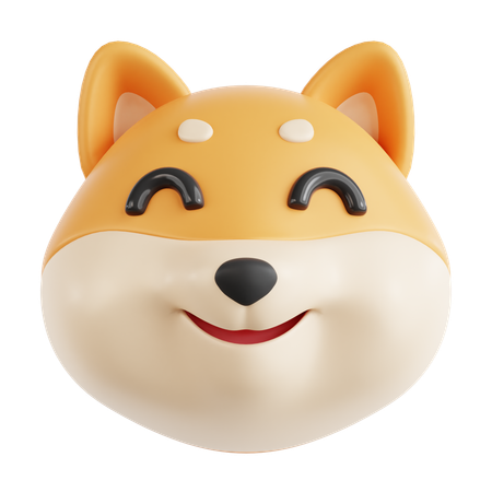 Smiling Shiba Inu  3D Icon
