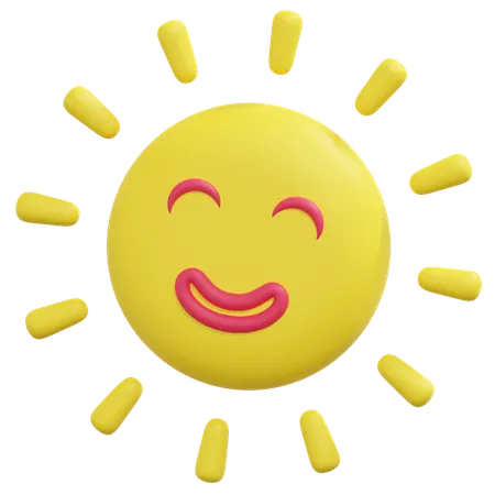 Smiling Sun Spring Icon Illustration 3D Icon