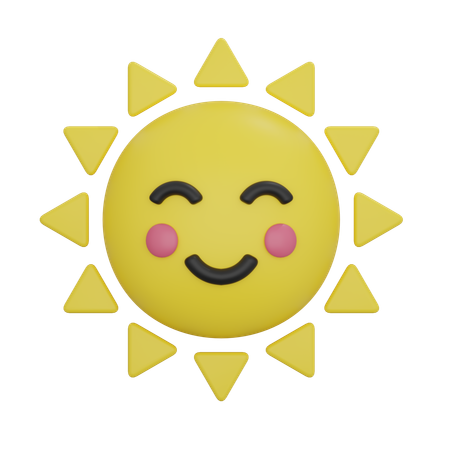 Smiling Sun  3D Icon