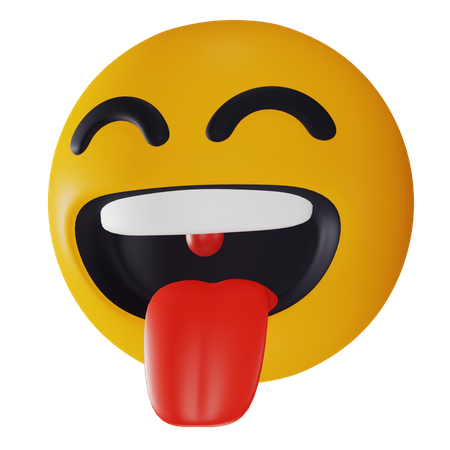 Smiling Tongue Out 3D Icon