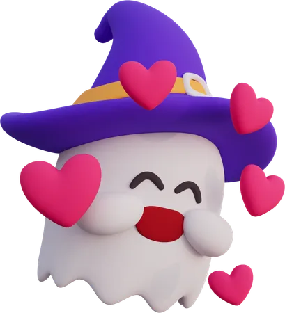 Smiling With Hearts  3D Icon