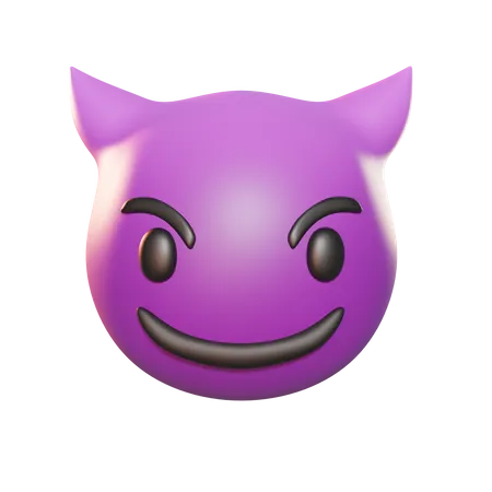 Smiling With Horns  3D Icon