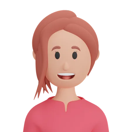 Smiling woman  3D Illustration